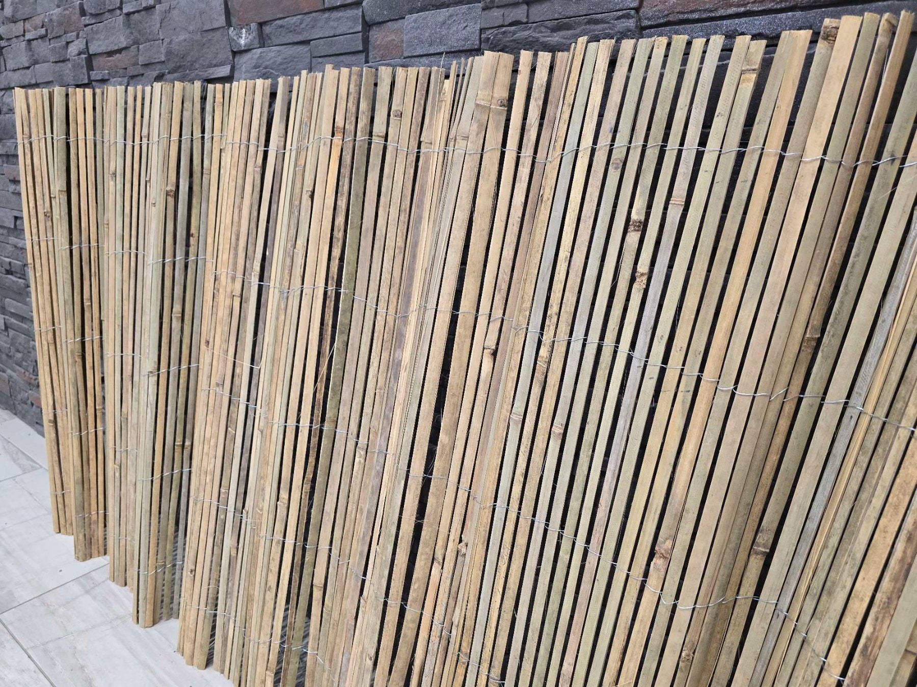 4 x 1 m Sichtschutz Bambus Sichtschutzmatte Bambusmatte Zaun