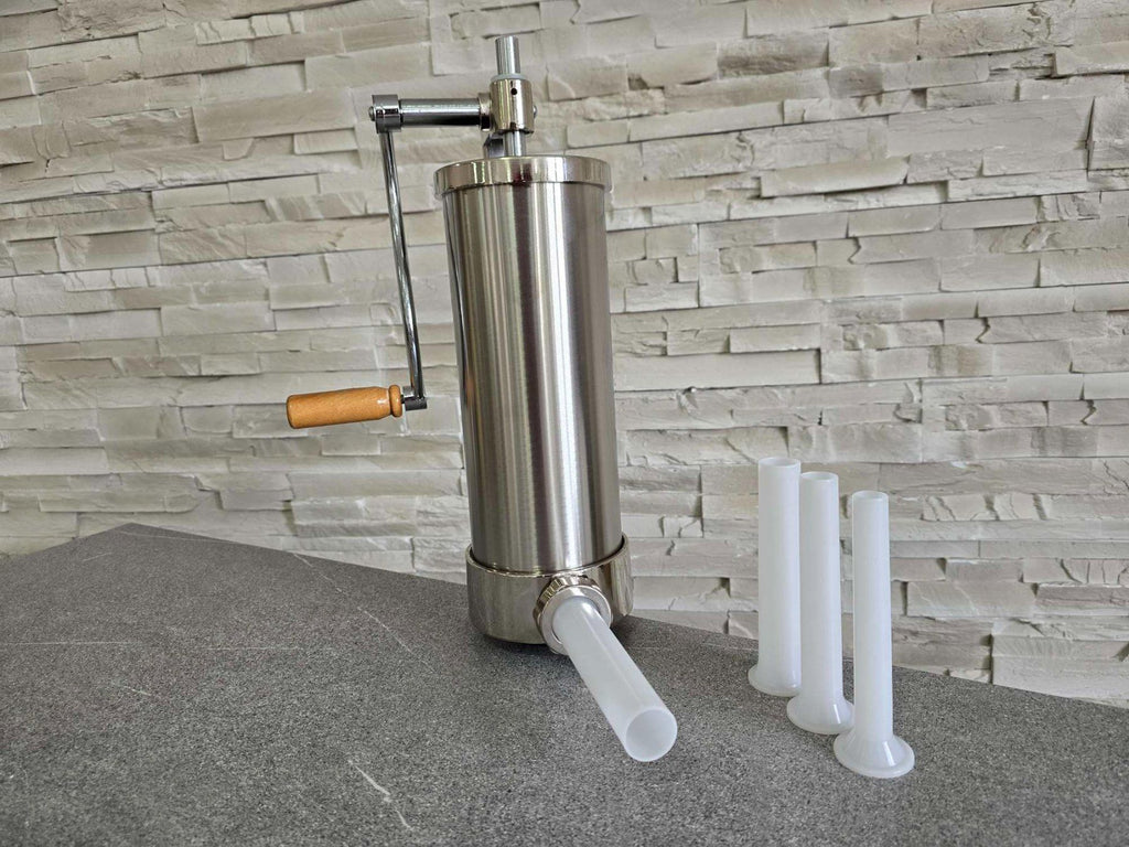 Wurstfüllmaschine 3,5 L – Edelstahl – inkl. 4 Fülldüsen – Restposten